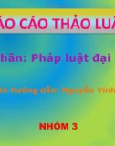 Báo cáo thảo luận Pháp luật đại cương