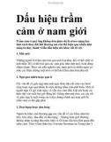 Dấu hiệu trầm cảm ở nam giới