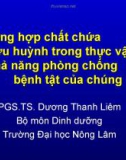 Những hợp chất chứa lưu huỳnh trong thực vật & khả năng phòng chống bệnh tật của chúng (TS. Dương Thanh Liêm)