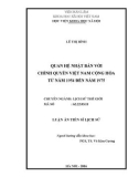 Luận án Tiến sĩ Lịch sử: Quan hệ Nhật Bản với chính quyền Việt Nam Cộng hòa từ năm 1954 đến năm 1975