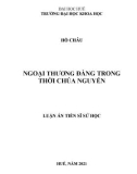 Luận án Tiến sĩ Sử học: Ngoại thương Đàng Trong thời chúa Nguyễn