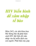 HIV biến hình để xâm nhập tế bào