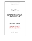 Luận văn Thạc sĩ Kinh tế: Hoàn thiện công tác quản lý thuế thu nhập cá nhân tại Cục thuế tỉnh Quảng Nam