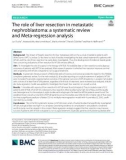 The role of liver resection in metastatic nephroblastoma: A systematic review and Meta-regression analysis