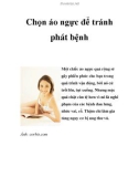 Chọn áo ngực để tránh phát bệnh