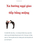 Xu hướng ngại giao tiếp bằng miệng