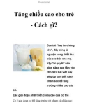 Tăng chiều cao cho trẻ - Cách gì?