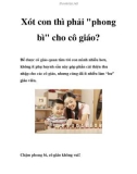 Xót con thì phải phong bì cho cô giáo?