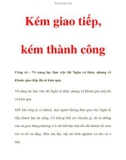 Kém giao tiếp, kém thành công