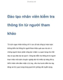 Đào tạo nhân viên kiểm tra thông tin từ người tham khảo