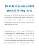 Quản lý công việc và thời gian khi đi công tác xa