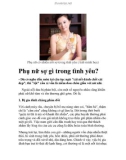 Phụ nữ sợ gì trong tình yêu?