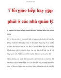 7 lỗi giao tiếp hay gặp phải ở các nhà quản lý