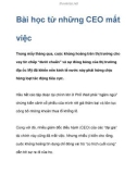 Bài học từ những CEO mất việc