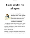 Luyện nét chữ, rèn nết người