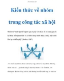 Kiến thức về nhóm trong công tác xã hội