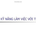 KỸ NĂNG LÀM ViỆC VỚI TRẺ