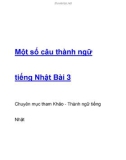 Một số câu thành ngữ tiếng Nhật Bài 3