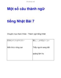 Một số câu thành ngữ tiếng Nhật Bài 7