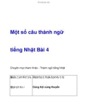 Một số câu thành ngữ tiếng Nhật Bài 4