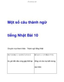 Một số câu thành ngữ tiếng Nhật Bài 10