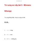 Từ vựng sơ cấp bài 3 - Minnano Nihongo