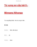 Từ vựng sơ cấp bài 9 - Minnano Nihongo