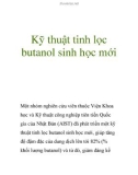 Kỹ thuật tinh lọc butanol sinh học mới