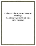 SKKN: Chỉ đạo xây dựng kế hoạch năm học và công tác quản lý của hiệu trưởng