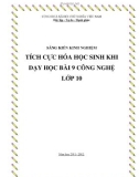 SKKN: Tích cực hóa học sinh khi dạy học bài 9 Công nghệ lớp 10