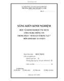 SKKN: Một vài kinh nghiệm ứng dụng công nghệ thông tin trong phần 'Sinh sản ở động vật ' môn Sinh học 11 cơ bản