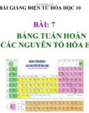 Bài giảng Hóa học 10 bài 7: Bảng tuần hoàn các nguyên tố hóa học