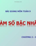 Bài giảng Đại số 9 chương 2 bài 2: Hàm số bậc nhất