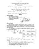 Đề tốt nghiệp CĐ nghề khóa 2 Điện công nghiệp (2008-2011) - Mã: ĐCN - LT 43 - Phần lý thuyết (kèm Đ.án)