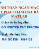 TÍNH TOÁN NGẮN MẠCH MỘT PHA CHẠM ĐẤT BẰNG MATLAB