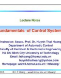 Lecture Fundamentals of control systems: Chapter 9 - TS. Huỳnh Thái Hoàng