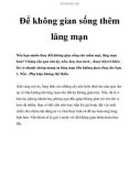 Để không gian sống thêm lãng mạn