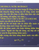 Bài giảng Địa chất công trình: Chương 5 - Nước dưới đất