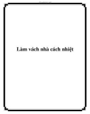 Làm vách nhà cách nhiệt