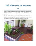 Thiết kế khu vườn cho nhà chung cư