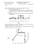 Đề thi môn cơ học kết cấu 1 - Trường đại học Thủy Lợi - Đề số 44