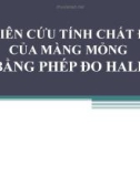 Nghiên cứu tính chất điện của màng mỏng bằng phép đo HALL