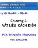 Bài giảng Vật liệu điện – điện tử - Chương 4: Vật liệu cách điện