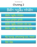 Bài giảng Xác suất thống kê - Chương 2: Biến ngẫu nhiên