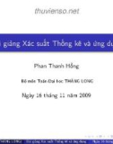 Bài giảng Xác suất thống kê và ứng dụng: Phần 1 - Phan Thanh Hồng