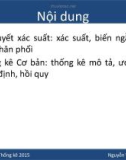 Bài giảng Xác suất thống kê: Chương 1 – Nguyễn Văn Tiến