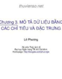 Bài giảng Nguyên lý thống kê: Chương 3 - Lê Phương