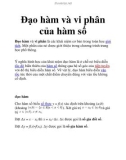 Đạo hàm và vi phân của hàm số