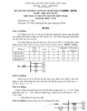 Đề thi tốt nghiệp cao đẳng nghề khóa 3 (2009-2012) - Nghề: Điện dân dụng - Môn thi: Lý thuyết chuyên môn nghề - Mã đề thi: ĐDD-LT35