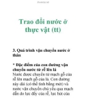 Trao đổi nước ở thực vật (tt)